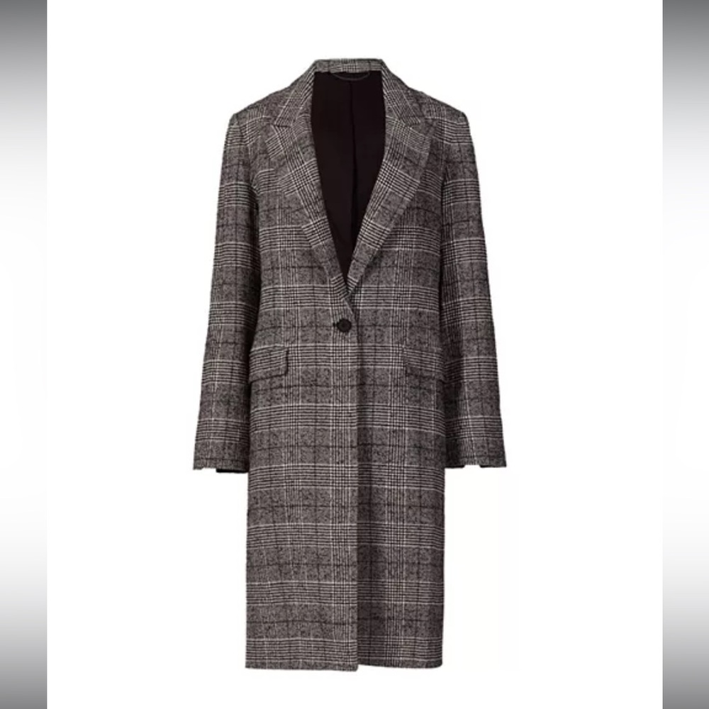 All Saints NWT Dustie Check Duster Plaid Long Coat Jacket